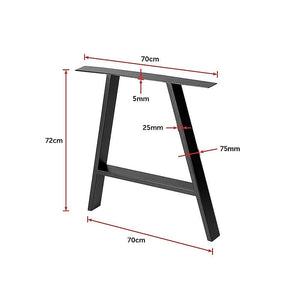 2x Rustic Dining Table Legs Steel Industrial Vintage 71cm