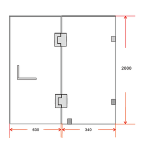 100 x 200cm Wall to Wall Frameless Shower Screen 10mm Glass By Della Francesca