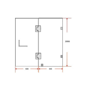 100 x 200cm Wall to Wall Frameless Shower Screen 10mm Glass By Della Francesca