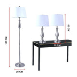 3-Piece Lamp Set Modern Home Living Room Bedroom Nickel Finish