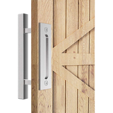 12" Square Pull and Flush Door Handle Set Stainless Steel Barn Door Hardware