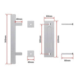 12" Square Pull and Flush Door Handle Set Stainless Steel Barn Door Hardware