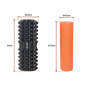 2 IN 1 Physio EVA PVC Foam Yoga Roller Gym Back Training Exercise Massage