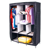 Large Portable Clothes Closet Canvas Wardrobe Storage Organizer with Shelves