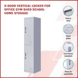 2-Door Vertical Locker for Office Gym Shed School Home Storage