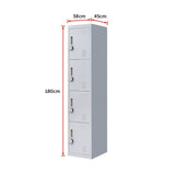 4-Door Vertical Locker for Office Gym Shed School Home Storage