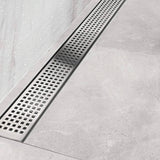 1200mm Bathroom Shower Stainless Steel Grate Drain w/Centre outlet Floor Waste Square Pattern