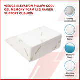 Wedge Elevation Pillow Cool Gel Memory Foam Leg Raiser Support Cushion