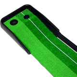 Indoor Practice Putting Green 2.5m Mat Inclined Ball Return Fake Grass 2 Holes