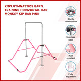 Kids Gymnastics Bars Training Horizontal Bar Monkey Kip Bar Pink