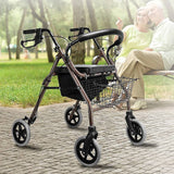 Rollator Walker Walking Frame With Wheels Zimmer Mobility Aids Seat Coffee