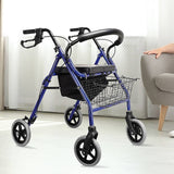 Rollator Walker Walking Frame With Wheels Zimmer Mobility Aids Seat Blue