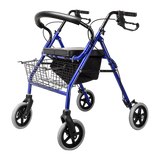 Rollator Walker Walking Frame With Wheels Zimmer Mobility Aids Seat Blue