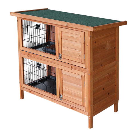 Large Rabbit Hutch with BASE Chicken Coop 2 Storey Guinea Pig Pet Cage House