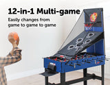 4FT 12-in-1 Combo Games Tables Foosball Soccer Basketball Hockey Pool Table Tennis