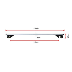 Universal Car Top Roof Rail Rack Cross Bar Aluminium Lockable 1350MM