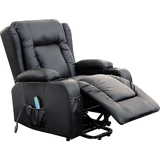 Recliner Chair Electric Massage Chair Lift Heated Leather Lounge Sofa Black