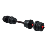 30kg Adjustable Rubber Dumbbell Set Barbell Home GYM Exercise Weights