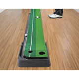 Indoor Practice Putting Green 2.5m Mat Inclined Ball Return Fake Grass 2 Holes