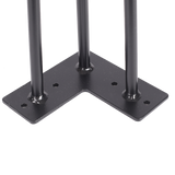 Set of 4 Industrial 3-Rod Retro Hairpin Table Legs 12mm Steel Bench Desk - 11cm Black