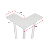 Set of 4 Industrial 3-Rod Retro Table Legs 12mm Steel Bench Desk - 41cm White