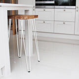 Set of 4 Industrial Retro Hairpin Table Legs 12mm Steel Bench Desk - 71cm White