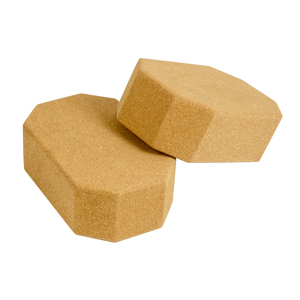 Natural Cork Octagon Yoga Blocks Brick Exercise 2 pcs Set Eco Non-Slip