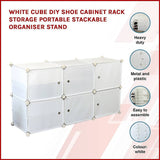 White Cube DIY Shoe Cabinet Rack Storage Portable Stackable Organiser Stand