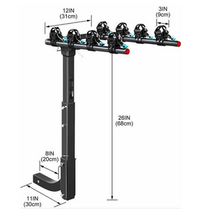 Premium 4-Bike Carrier Rack Hitch Mount Swing Down Bicycle Rack W/ 2