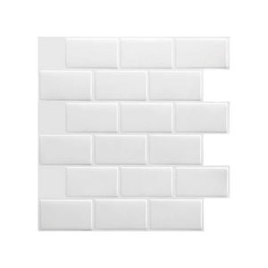 Tiles 3D Peel and Stick Wall Tile Subway White (30 x 30cm x 10 sheets)