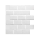 Tiles 3D Peel and Stick Wall Tile Subway White (30 x 30cm x 10 sheets)