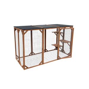 180cm Large Cat Enclosure Wooden Outdoor Cage with 3 Platforms