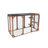 180cm Large Cat Enclosure Wooden Outdoor Cage with 3 Platforms