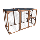 180cm Large Cat Enclosure Wooden Outdoor Cage with 3 Platforms