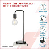 Modern Table lamp Desk Light Bedside Bedroom Black