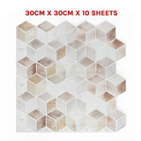 Tiles 3D Peel and Stick Wall Tile Shell Mosaic (30cm x 30cm x 10 sheets)