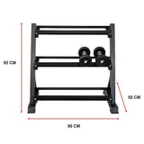 Dumbbell Rack Storage Stand Hex Weight Heavy Duty 3 Tier Wide Home Gym Fitness