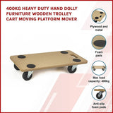 200kg Heavy Duty Hand Dolly Furniture Wooden Trolley Cart Moving Platform Mover