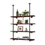 Wall Shelves Display Bookshelf Industrial DIY Pipe Shelf Rustic Brackets