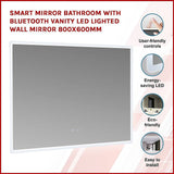 Smart Mirror Bathroom with Bluetooth Vanity LED Lighted Wall Mirror 800x600mm