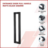 Entrance Door Pull Handle Matte Black 1200mm