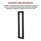 Entrance Door Pull Handle Matte Black 1500mm