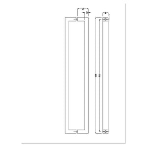 Entrance Door Pull Handle Brushed satin 800mm