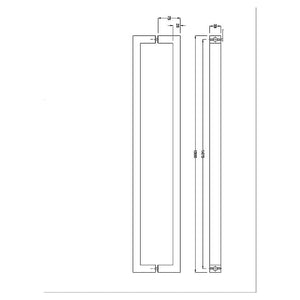 Entrance Door Pull Handle Brushed satin 1500mm