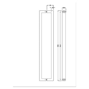 Entrance Door Pull Handle Brushed satin 1800mm