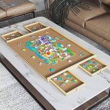 Wooden Jigsaw Puzzle Table Board Storage Table Tray Puzzle For Adult Kid