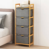 Bamboo Shelf with Storage Hamper - Wooden Bamboo Removable Bags