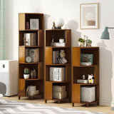 5-Shelf Corner Bookcase Industrial Bookshelf Display Storage Stand