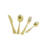 24-piece Gold Cutlery Flatware Stainless Steel Silverware Set Reflective Mirror Finish