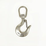 304 Stainless Steel Swivel Lift Clevis Chain Crane Hook with Safety Lock 650kg